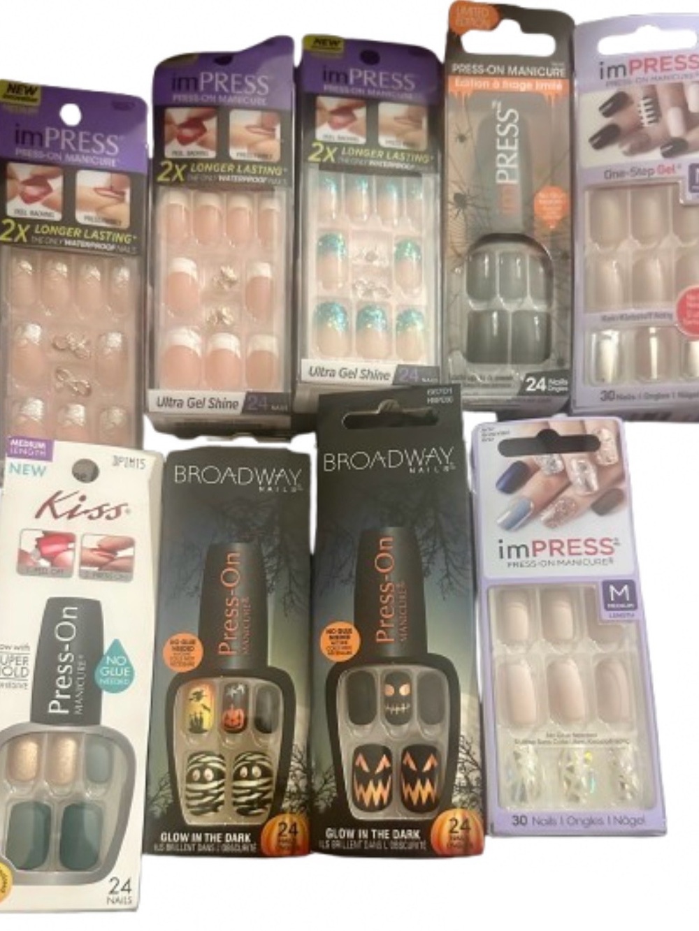 ImPress Solid Color Press On Medium Length Nails Bundle of 9 Sets!